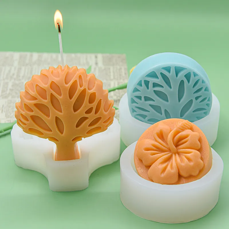 Tree Of Life Abstract Flower Relief Silicone Mold DIY Handmade Candle Soap Aromatherapy Plaster Craft Tool