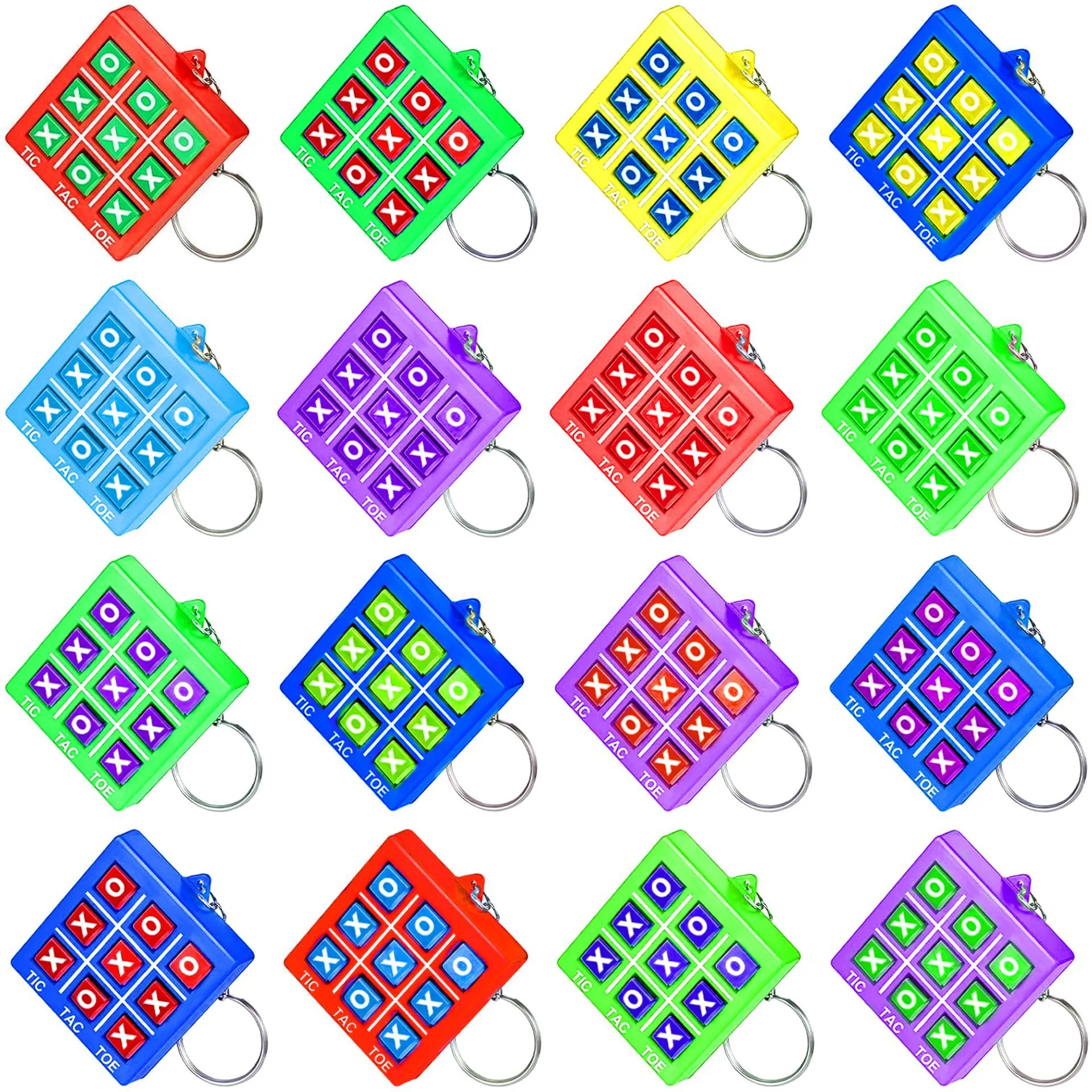 Tic Tac Toe Mini Jeu Porte-clés Plastique Moulage par Injection Puzzle Jouet Portable Interactif pour Enfants Fête
