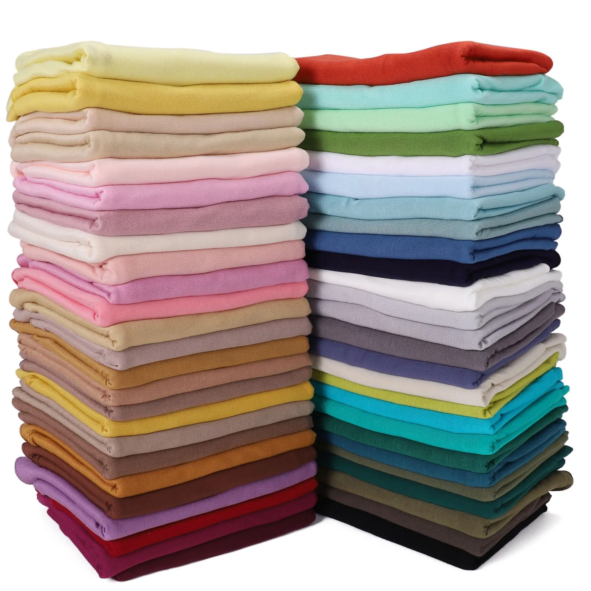 Mercerized Cotton Modal Hijab Scarf Solid Color Jersey Long Shawl Soft Breathable Wrap For Women