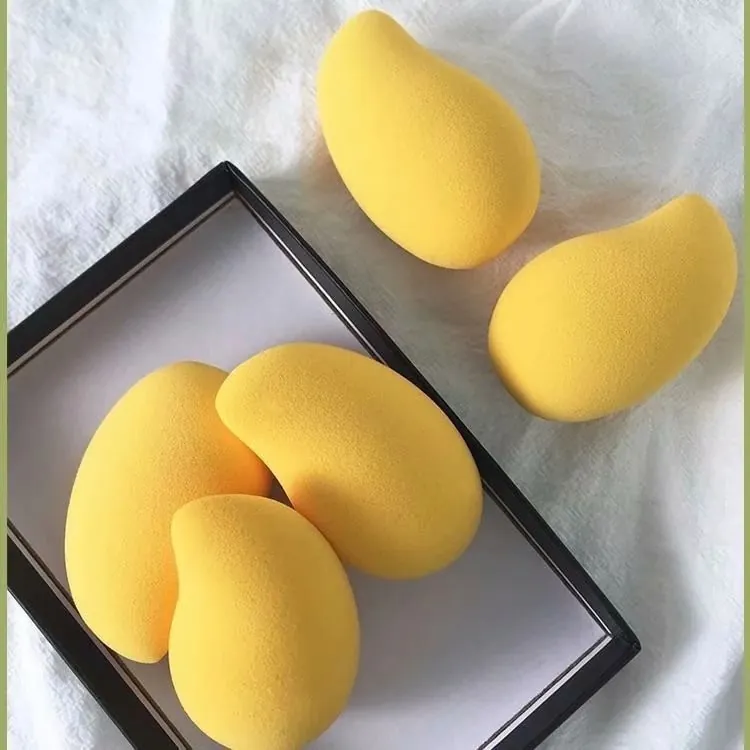 Éponge De Maquillage En Forme De Mangue Polyuréthane Hydrophile Sans Latex Utilisation Sèche Humide Fond De Teint Blender Houppette