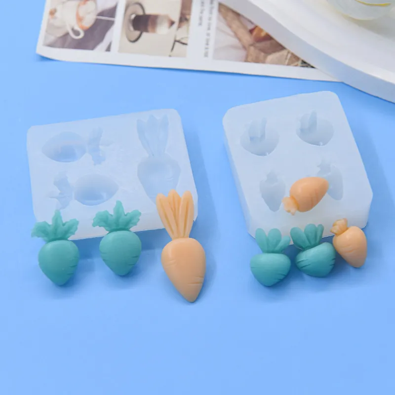 Stampo In Silicone Forma Carota DIY Cottura Torta Fondant Decorazione Resina Argilla Strumento Artigianato Flessibile Durevole
