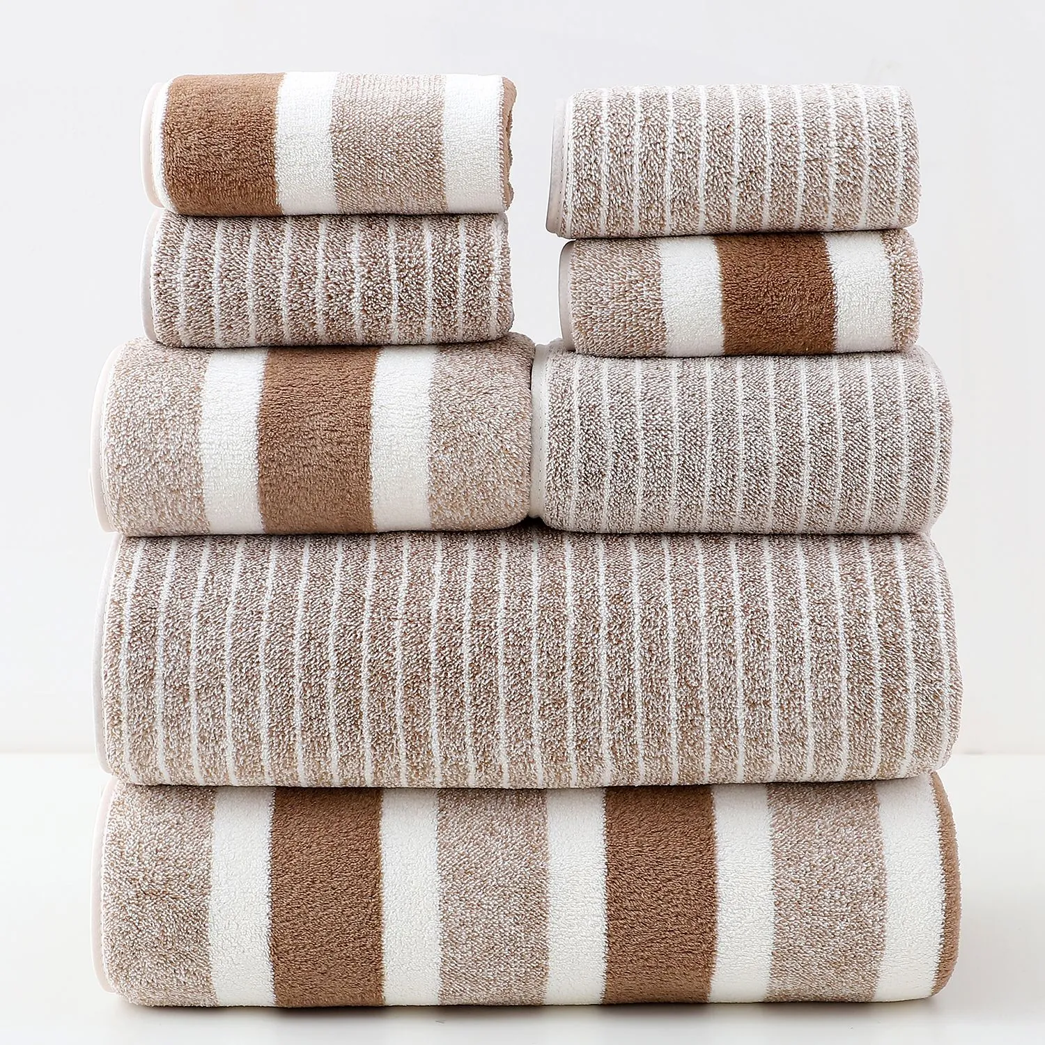 Striped Bathroom Towels And Bath Towels Coral Fleece Soft Absorbent Quick Dry Travel Essentials Home Decor