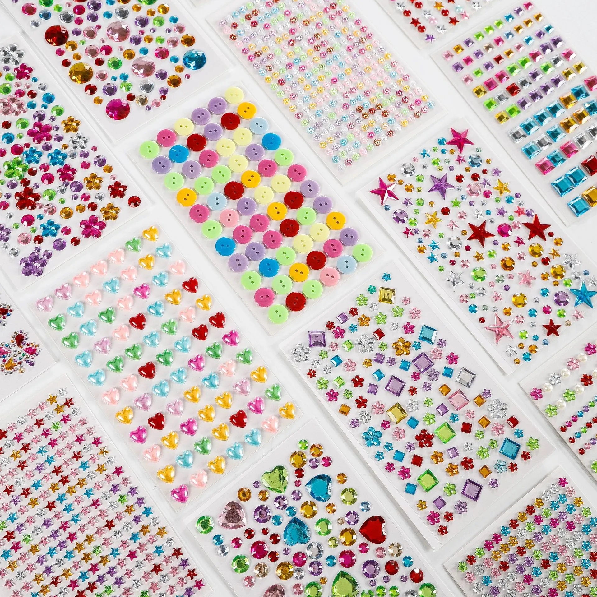 Autocollants 3D Strass Auto-Adhésifs Stickers En Cristal Acrylique Pour Bricolage Maquillage Scrapbooking Cadeau Filles