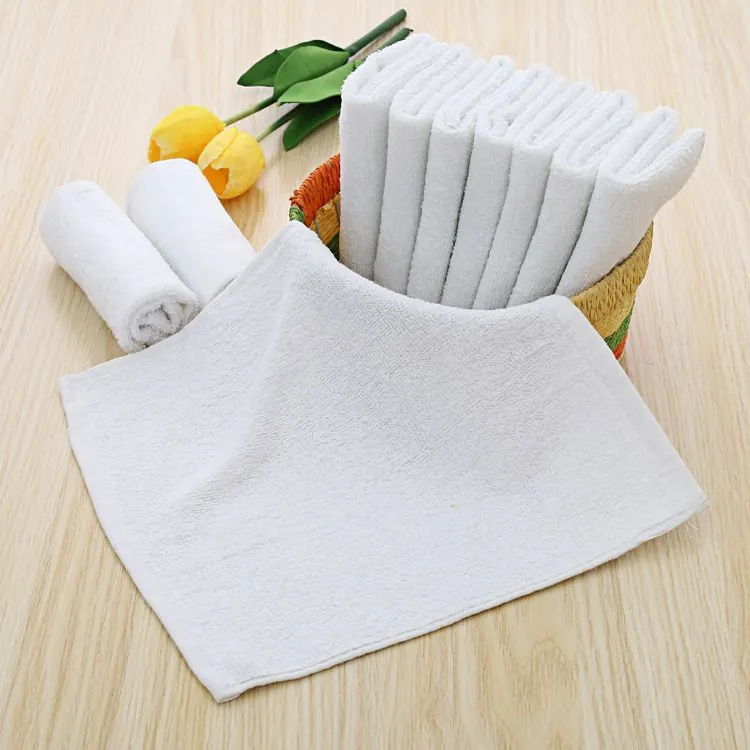 Serviettes Carrées Blanches Pur Coton Absorbantes Douces Lavettes En éponge Pour Hôtel Spa Et Maison