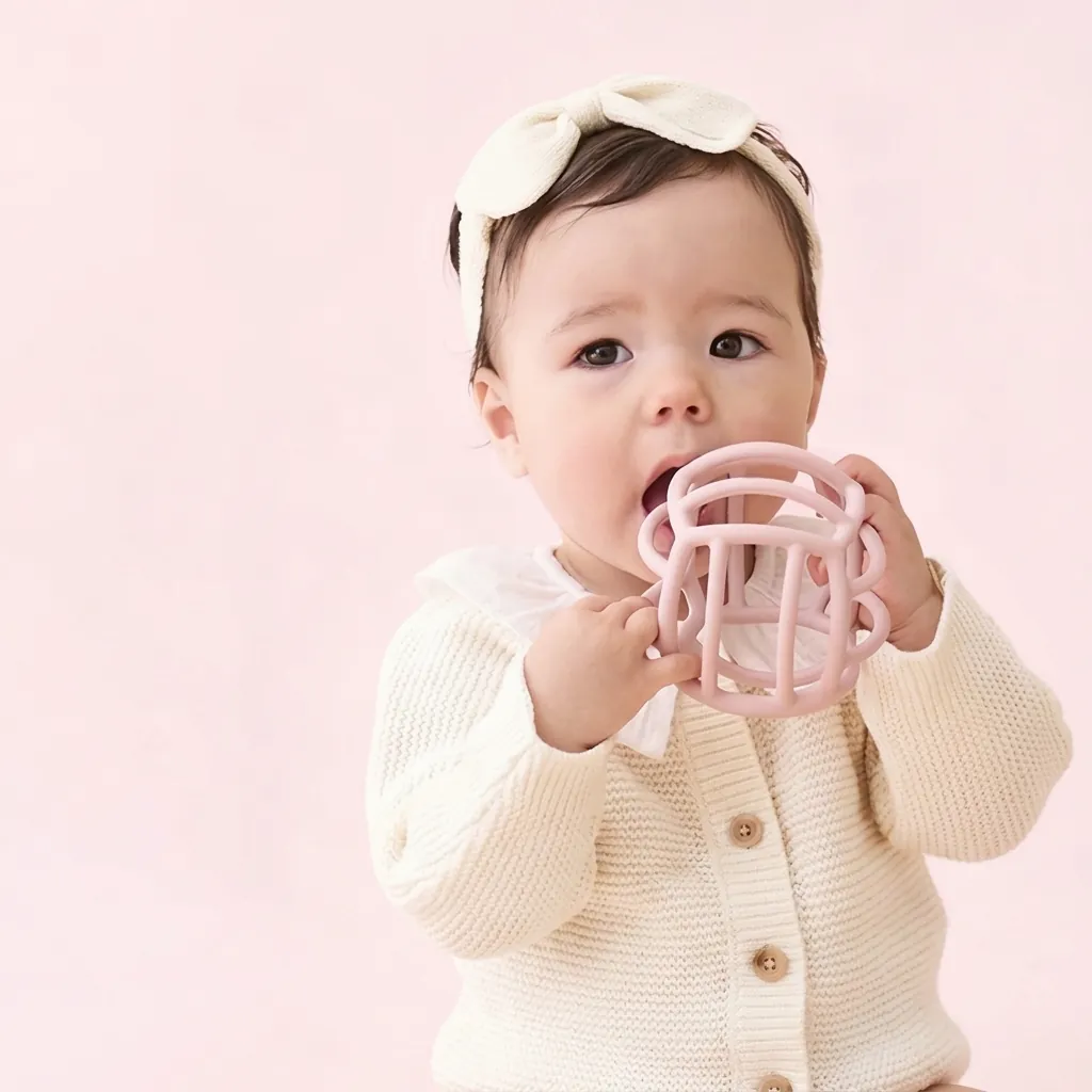 Silicone Baby Teether Ball Hollow Out Grasping Sensory Toy BPA Free Infant Teething Relief Heat Resistant Maze Ball