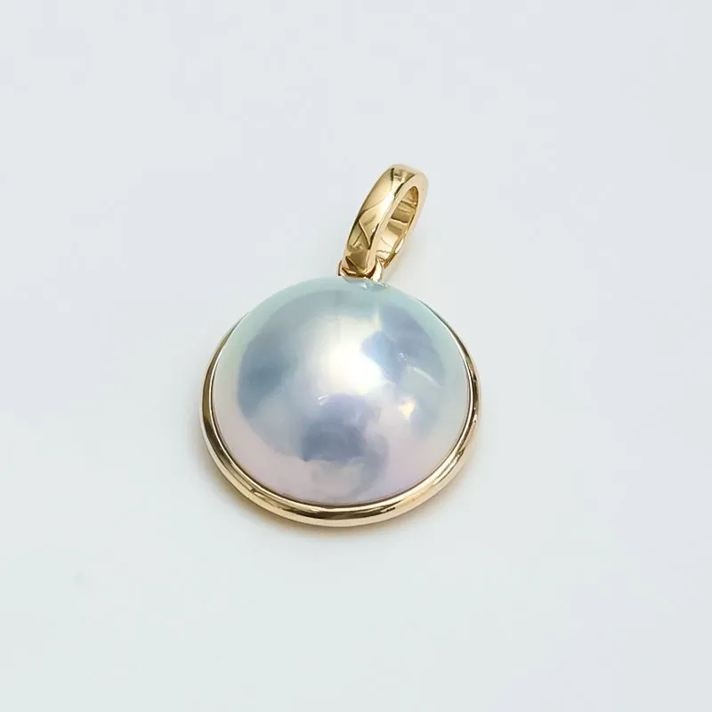 Künstliche Perlenanhänger 18K Vergoldete Legierung Multifunktionaler Verschluss DIY Charm Rund Schmuckzubehör Für Damen