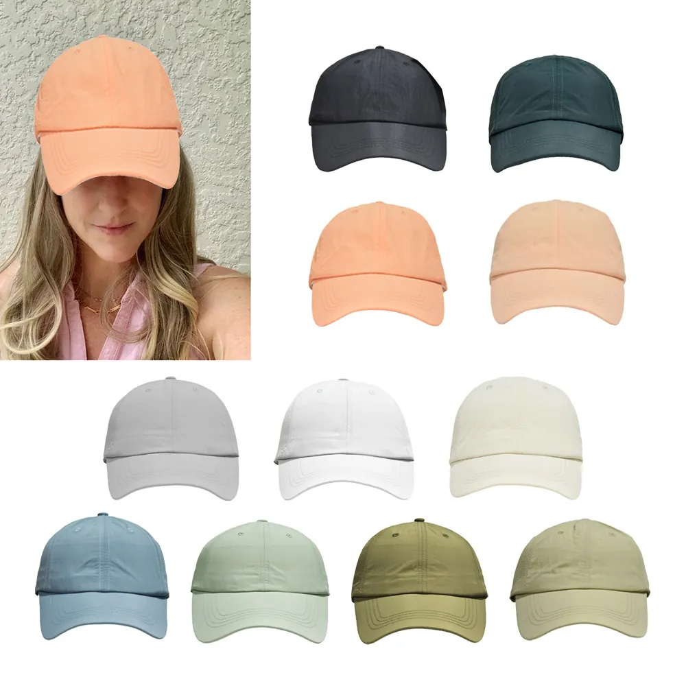 Nylon Quick Drying Baseball Cap Breathable Waterproof Outdoor Sports Adjustable Simple Hat For Men Women