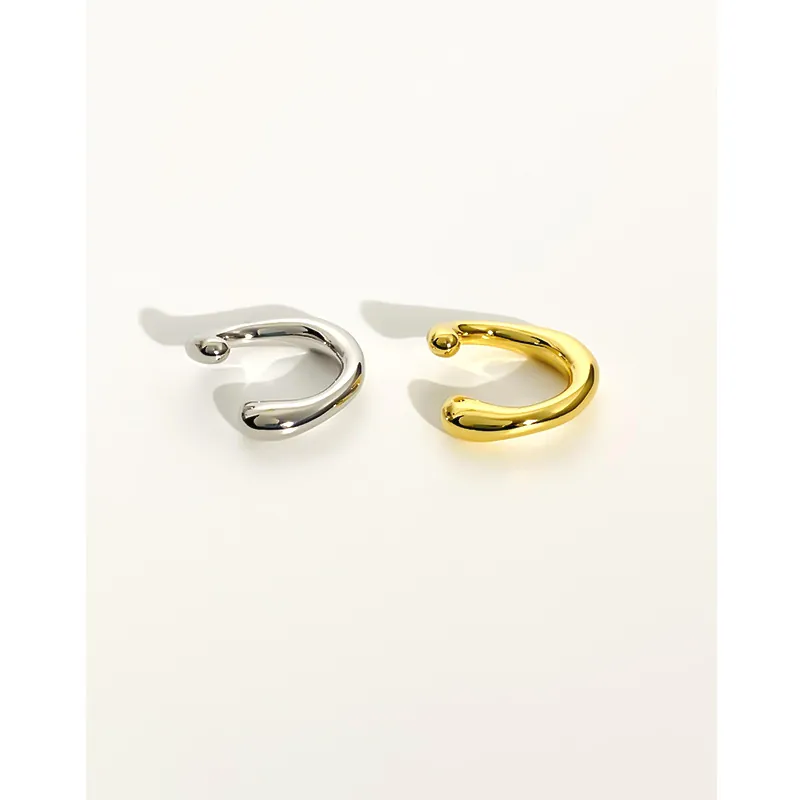 Minimalist Irregular Lava Ear Cuffs For Women Brass Gold Silver Plated Non Piercing Geometric Ear Bone Clip Fashion Jewelry