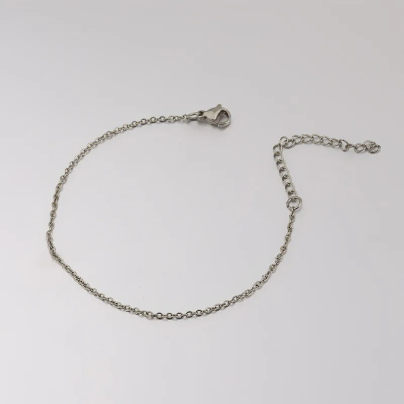 Minimalistisches 304 Edelstahl Armband Fußkettchen Dünne Kreuzkette Vergoldet Verstellbarer Schmuck Für Damen Herren