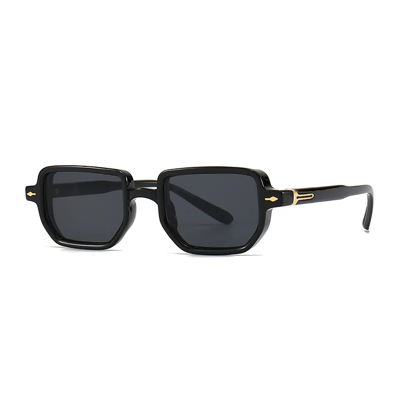 Retro Square Sunglasses Women Men UV400 Protection PC Frame Fashion Eyewear With Metal Arrow Decor Vintage Polygon Sun Glasses