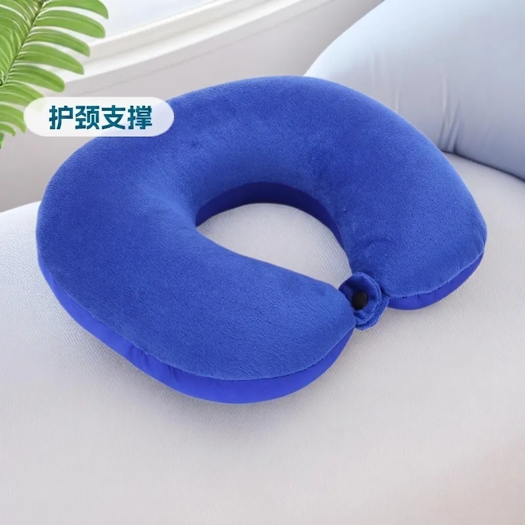 Ergonomic U-Shaped Neck Pillow Soft Plush Fabric Foam Beads Support Portable Travel Accessory For Flight Office