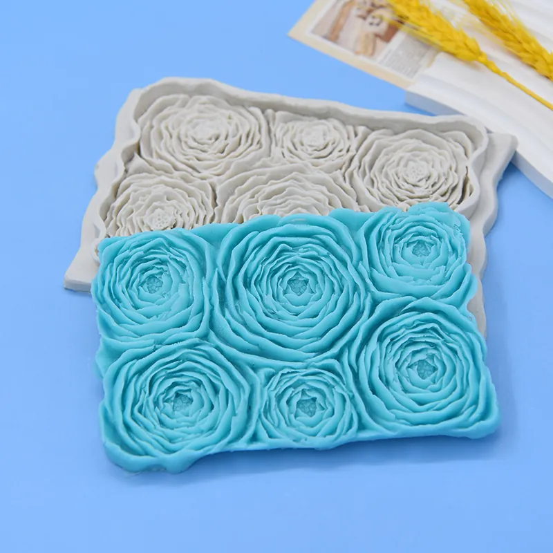 Rose Flower 3D Silicone Mold For Cake Decoration Fondant Chocolate Handmade Soap Aromatherapy Candle DIY Baking Tool