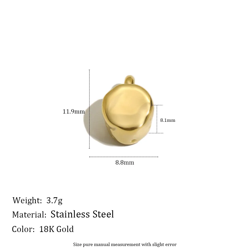Stainless Steel Gold Plated Geometric Pendant For DIY Jewelry Making Inlaid Rhinestone Barrel Bead Small Charm For Women