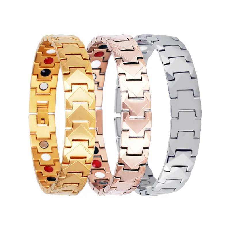 Titanstahl Magnettherapie Armband Negative Ionen Gesundheit Energie Schmuck Für Herren Und Damen Mode Gliederkette