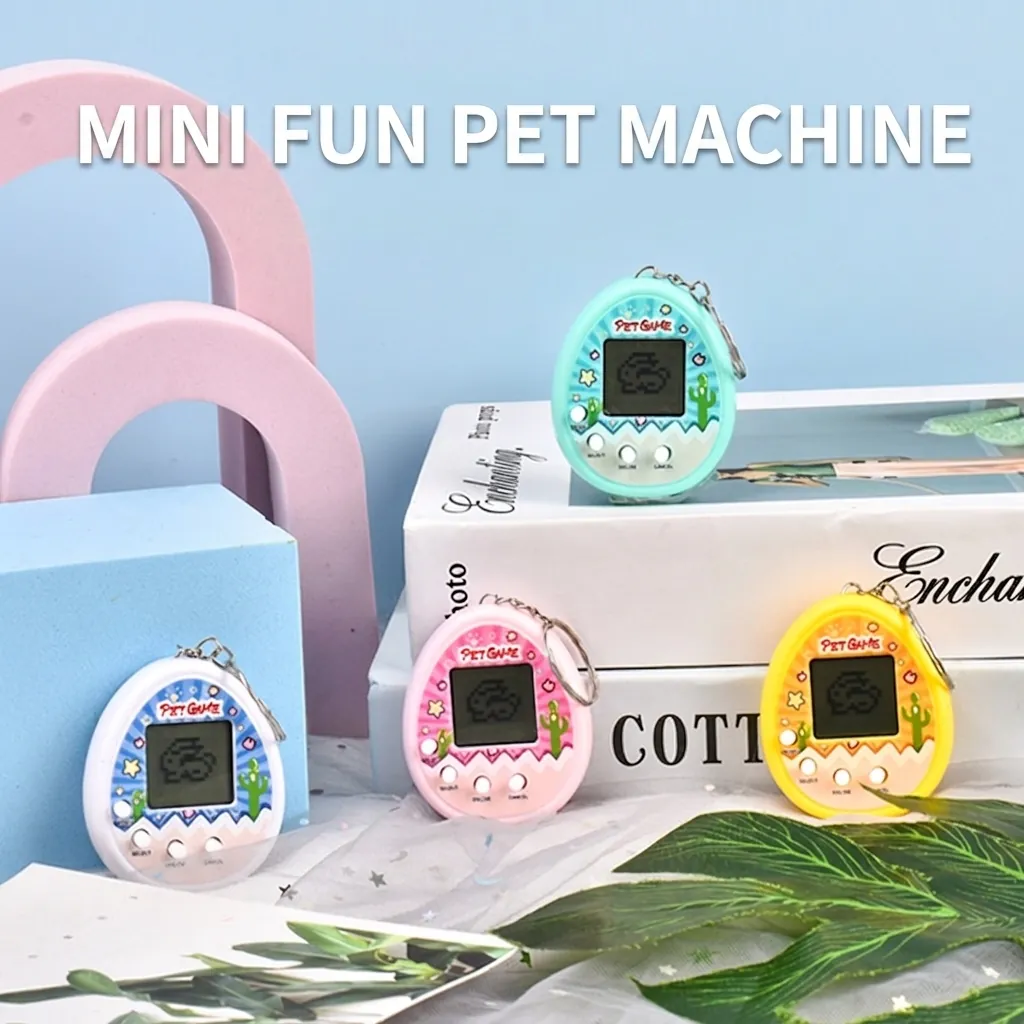 Mini Electronic Virtual Pet Machine Keychain Retro Handheld LCD Screen ABS Plastic Portable Game Toy Pocket Gift