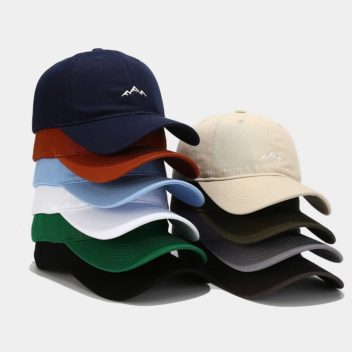 Mountain Embroidery Baseball Cap Cotton Adjustable Breathable Outdoor Sun Protection Casual Unisex Hat