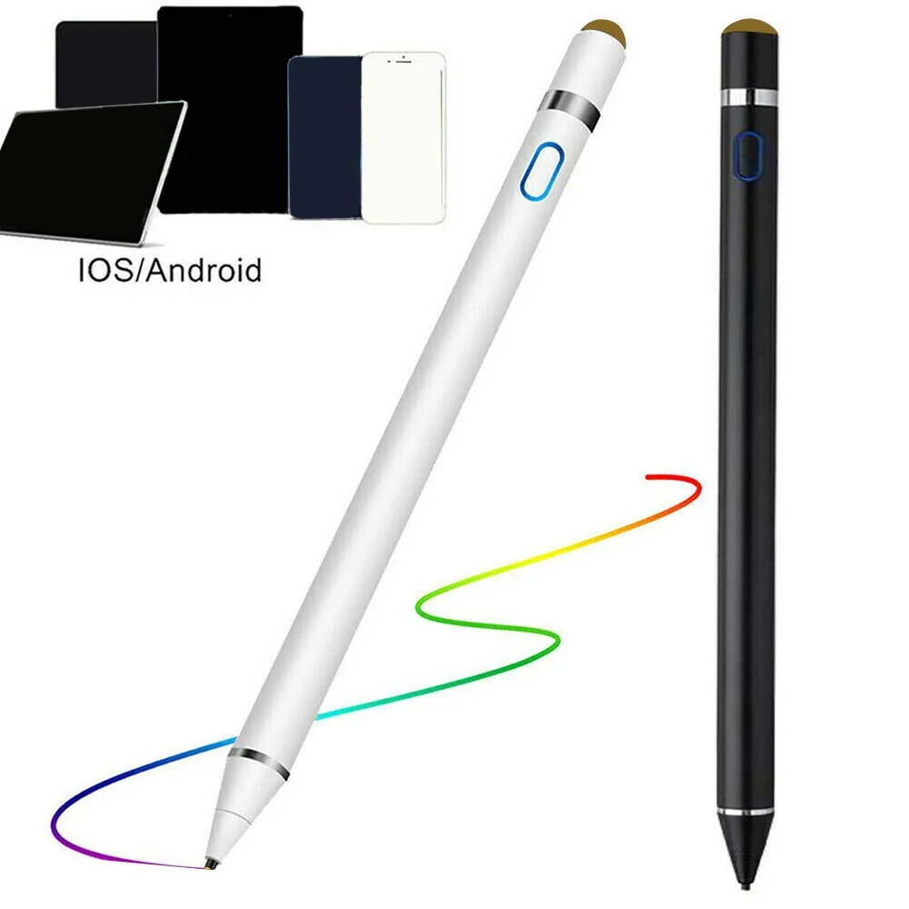 Universal Active Stylus Pen For iPad Android High Precision Aluminum Capacitive Touch Pen For Tablet Smartphone Rechargeable Stylus