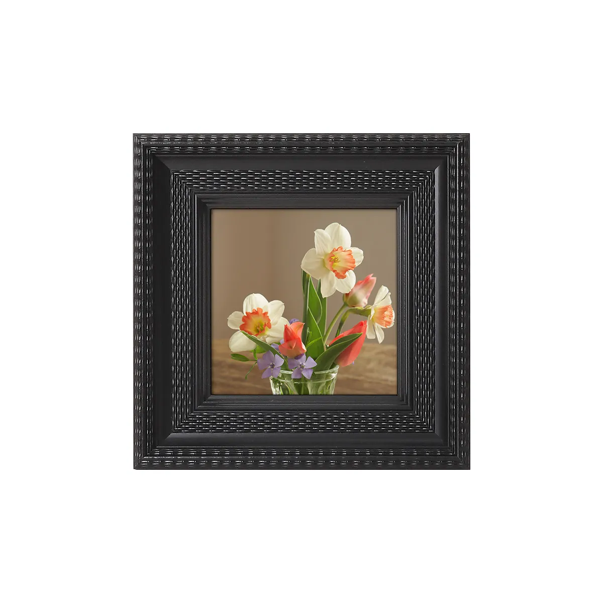 Vintage Photo Frame Square Textured PS Relief Picture Holder For Tabletop Wall Decor Retro European Style