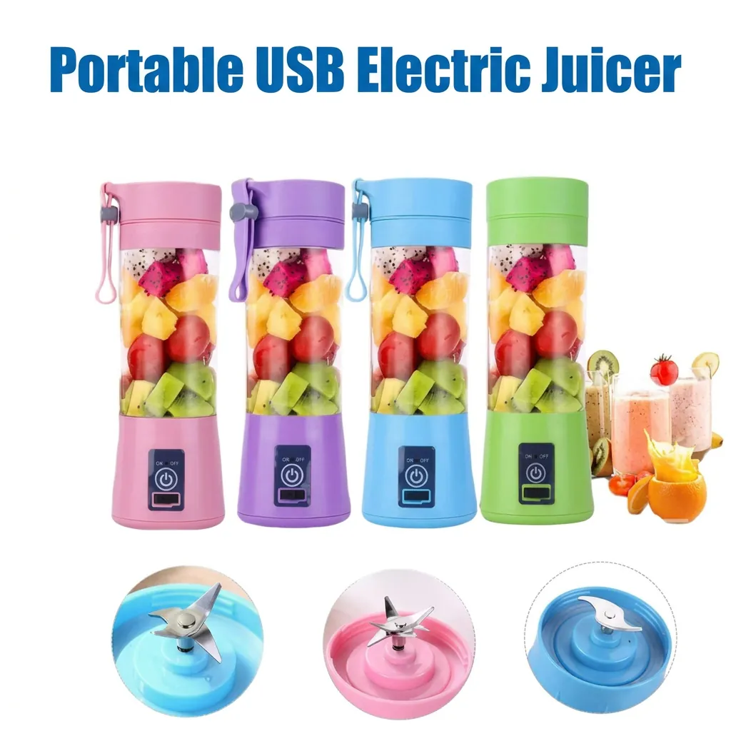 Spremiagrumi Elettrico Portatile Bicchiere Frullatore Ricaricabile USB PC Alimentare Lame Acciaio Frullati Smoothie