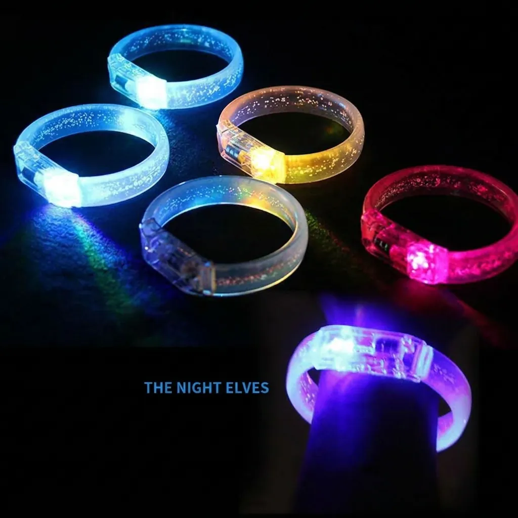 LED Glowing Bracelet Light Up Wristband Acrylic Bubble Texture For Music Festival Bar Party Glow In The Dark Accessory