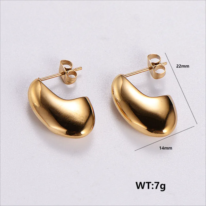 Geometric Stud Hoop Earrings 304 Stainless Steel Rhinestone Gold Plated Minimalist Elegant Fashion Jewelry For Women
