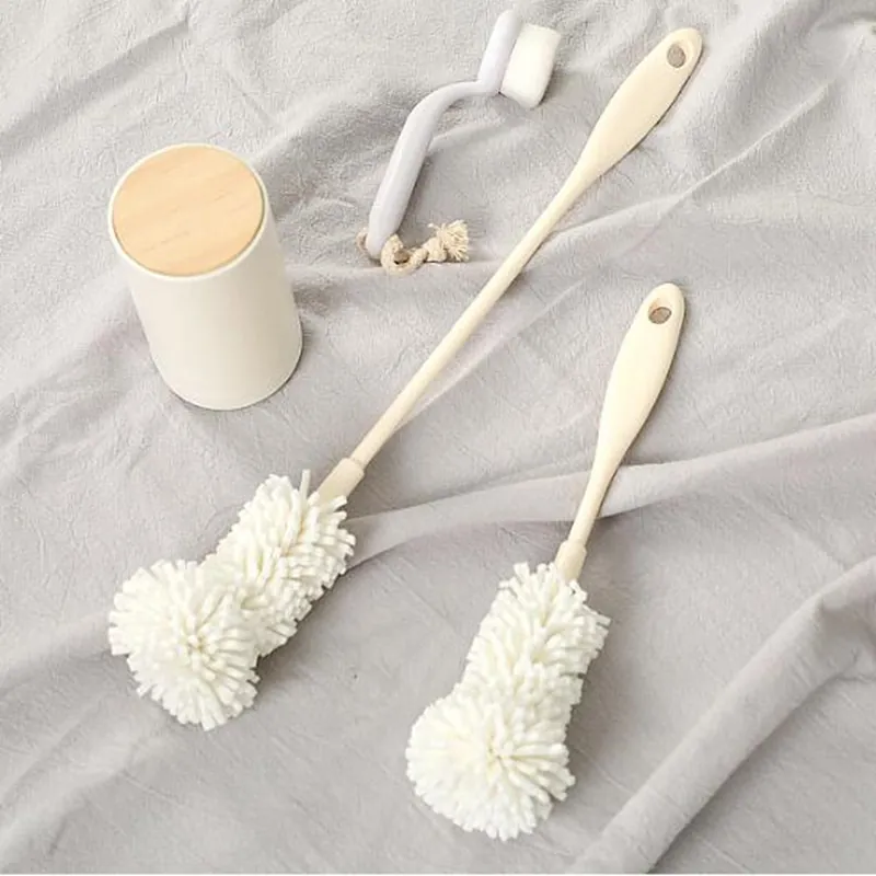 Éponge Goupillon Brosse À Tasses Long Manche Laveur Doux Pour Verres À Vin Biberons Cuisine Maison