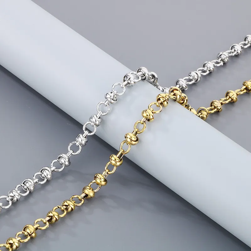 Collier Et Bracelet Minimalistes En Acier Inoxydable Avec Maillons À Noeuds Entrelacés Accessoire De Mode