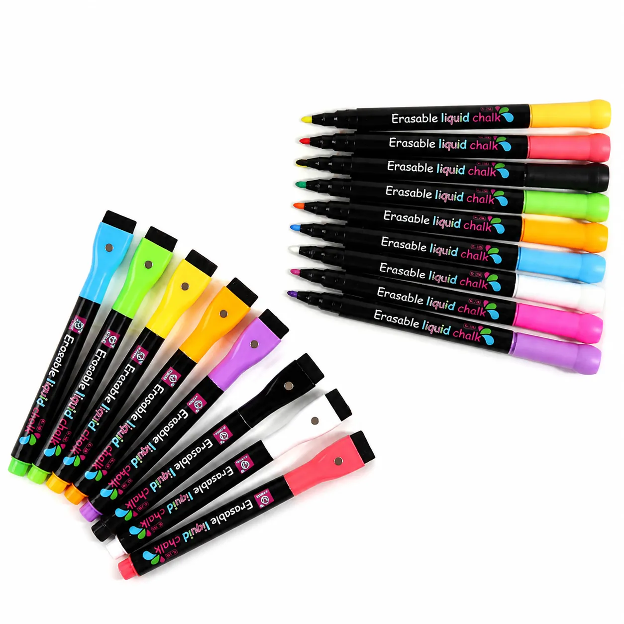 Erasable Liquid Chalk Markers Magnetic Cap Eraser For LED Light Board Blackboard Whiteboard Plastic Dustless Neon Pens