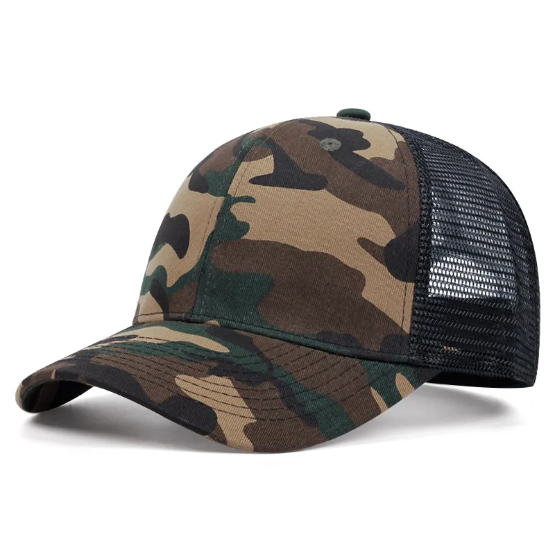 Trucker Hat Mesh Breathable Baseball Cap Curved Brim Adjustable Outdoor Sports Fashion Unisex Sun Protection