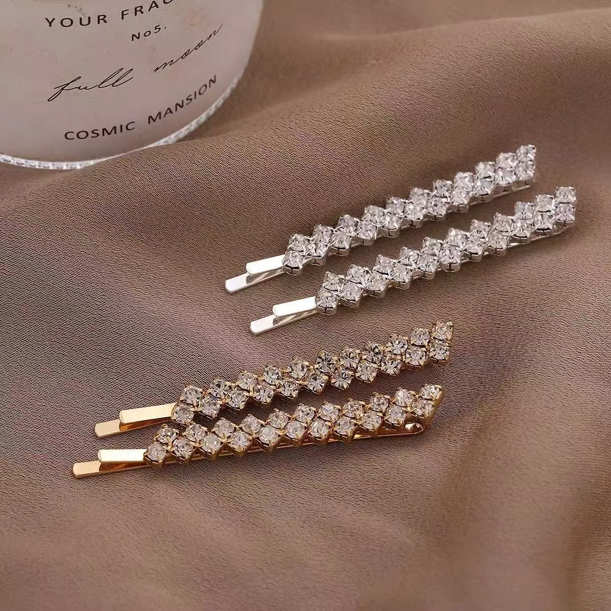 Molletta Capelli Strass Cristallo Bobby Pin Lega Matrimonio Sposa Accessorio Lusso Lucido Donne