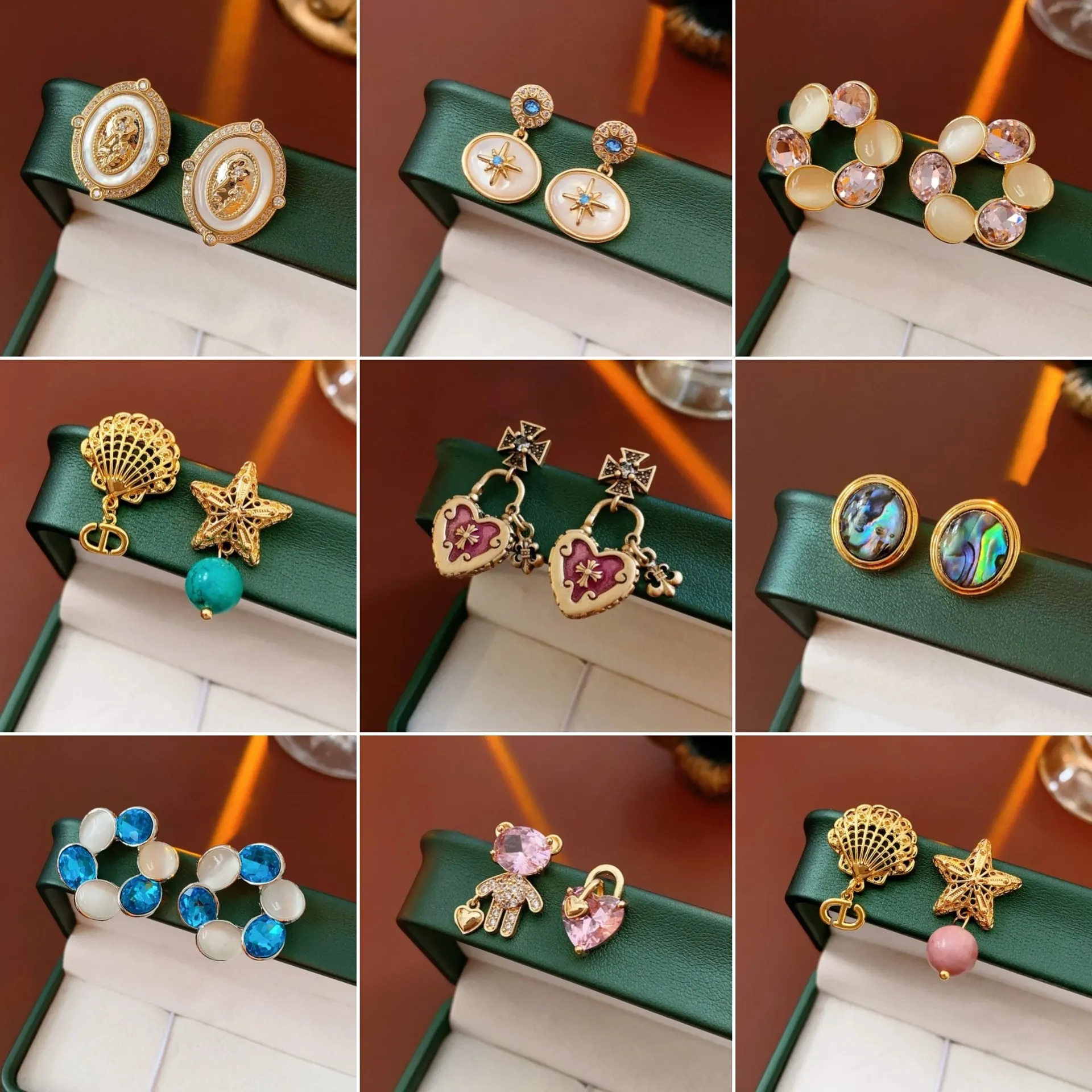 Orecchini A Lobo In Rame Vintage Da Donna Con Perno In Argento Sterling 925 Placcato Oro Lusso Asimmetrici Cuore Tondo