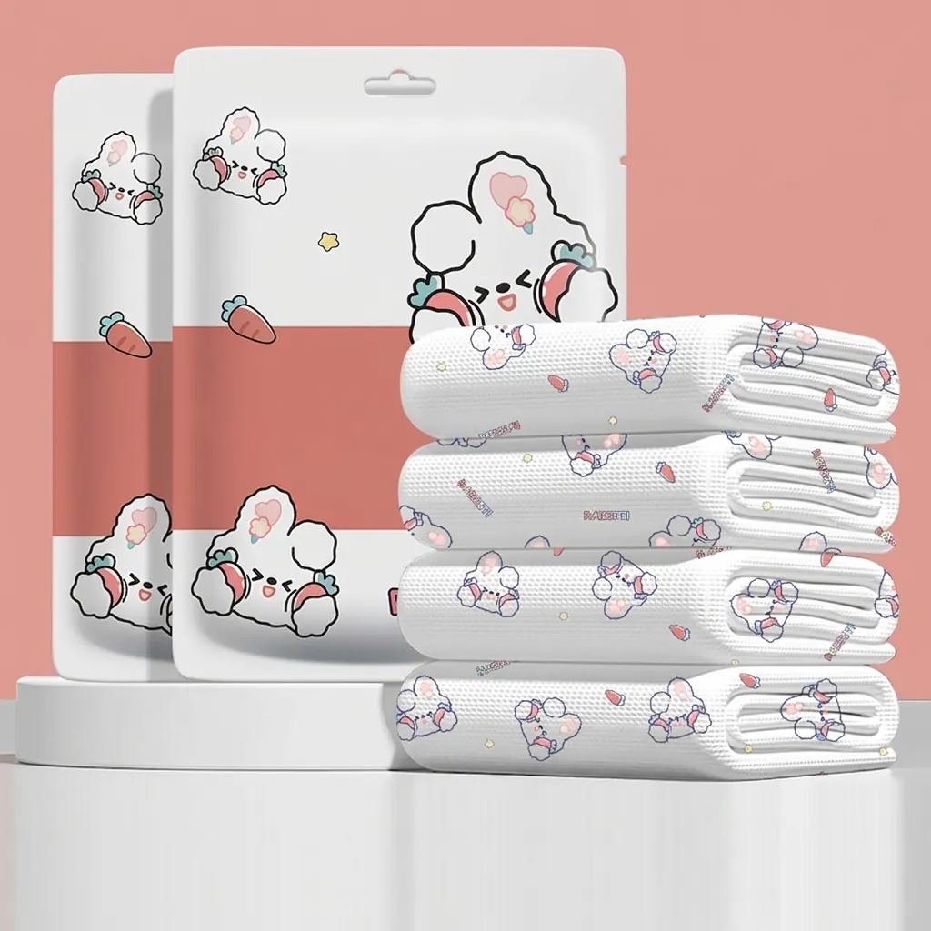 Disposable Travel Bedding Sheet Duvet Cover Pillowcase Thickened Non-woven For Hotel Cartoon Rabbit Printed EO Sterilized