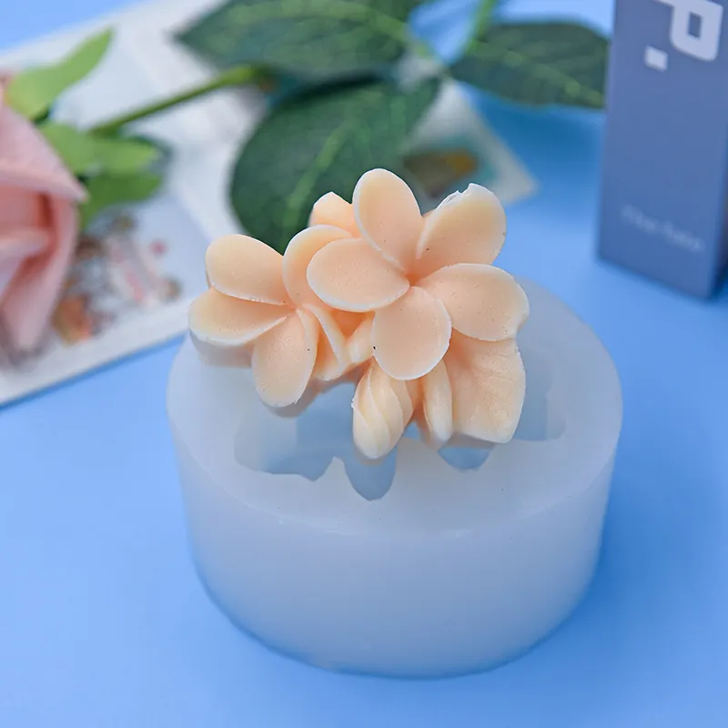Moule En Silicone Fleur De Frangipanier DIY Pâtisserie Bougie Savon Artisanal Blanc