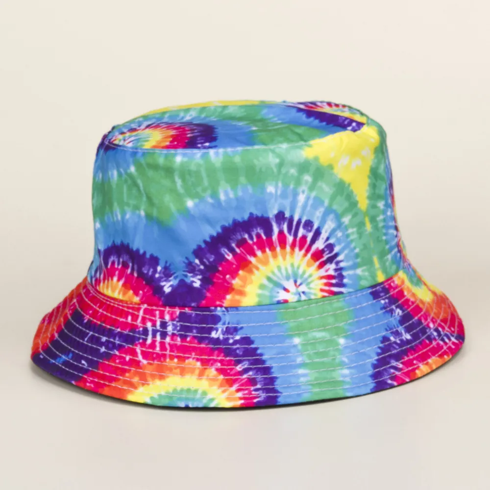 Bob Coloré Teinture À Nouer Toile De Coton Protection Solaire Extérieur Plage Streetwear Graffiti Hip Hop Unisexe