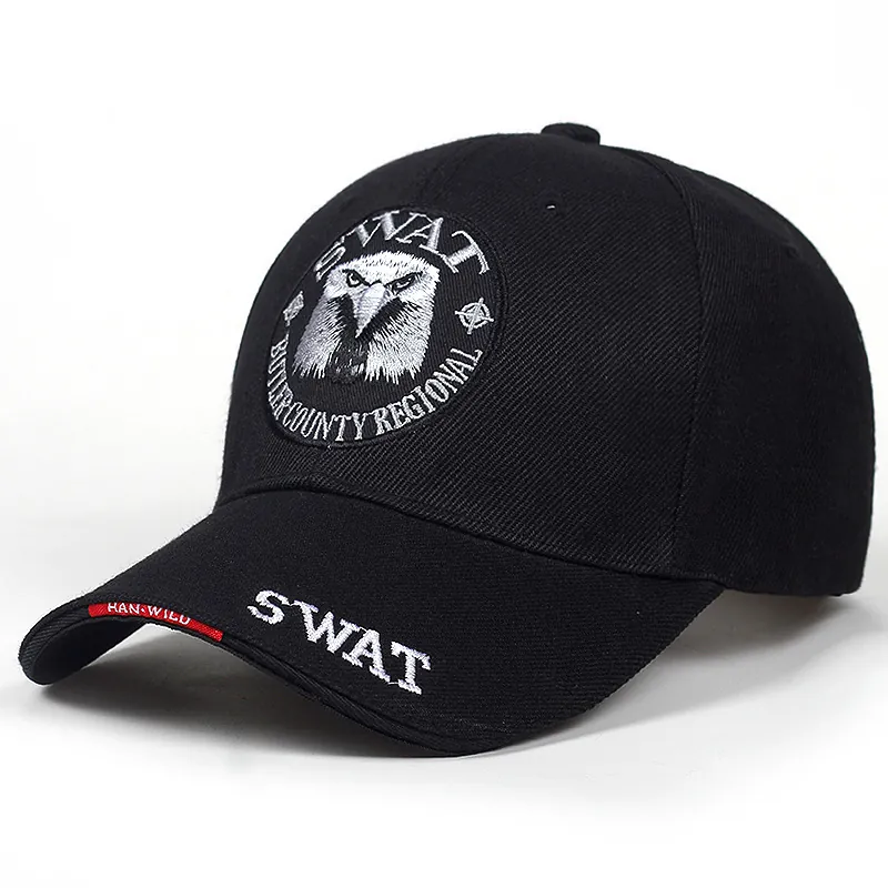 Tactical Baseball Cap Cotton Acrylic SWAT Eagle Embroidery Outdoor Fishing Sport Adjustable Camo Military Style Hat
