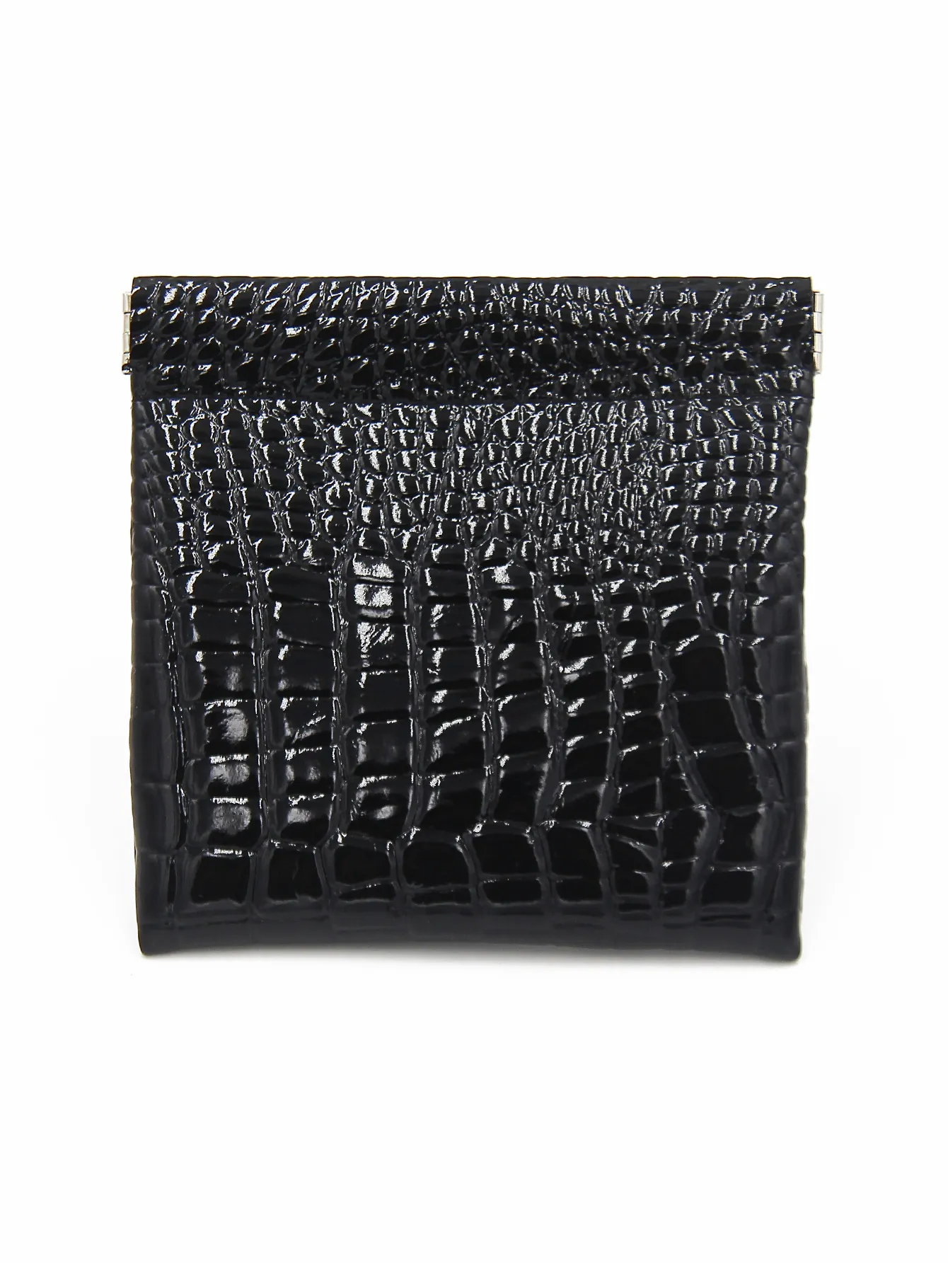 Women's Automatic Closure PU Leather Mini Coin Purse Crocodile Pattern Squeeze Open Storage Bag Portable Card Holder Pocket