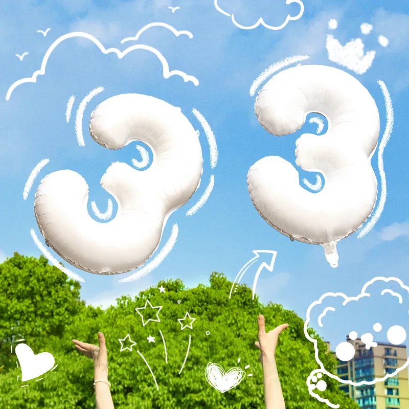 Number Balloons Aluminum Foil Large Mylar Automatic Sealing Reusable Metallic For Birthday Anniversary Party Decor