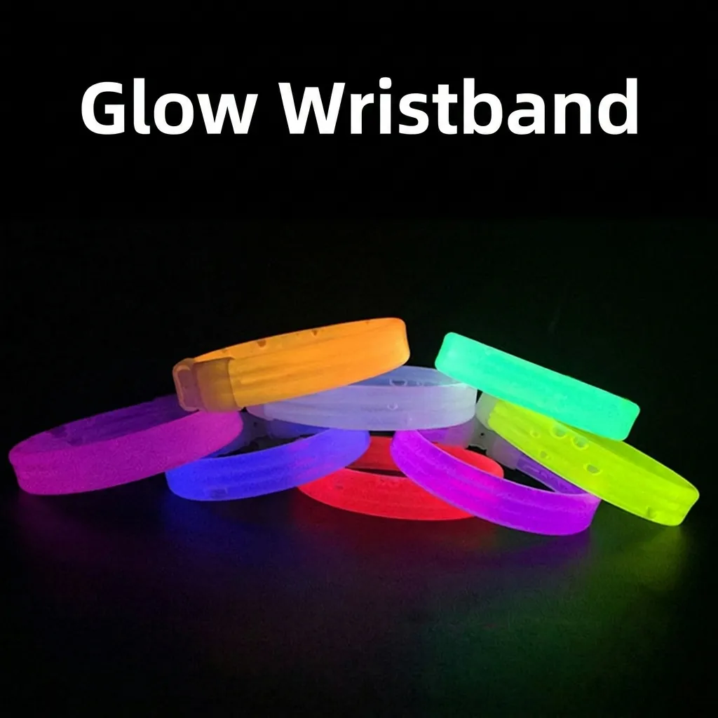 Colorful Glow Bracelets Sticks Glow In The Dark Plastic Party Favors Neon Props For Concert Event Night Celebration