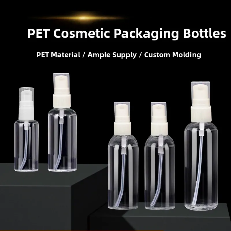 Transparent PET Plastic Empty Refillable Spray And Lotion Pump Bottles Portable Travel Cosmetic Container Fine Mist