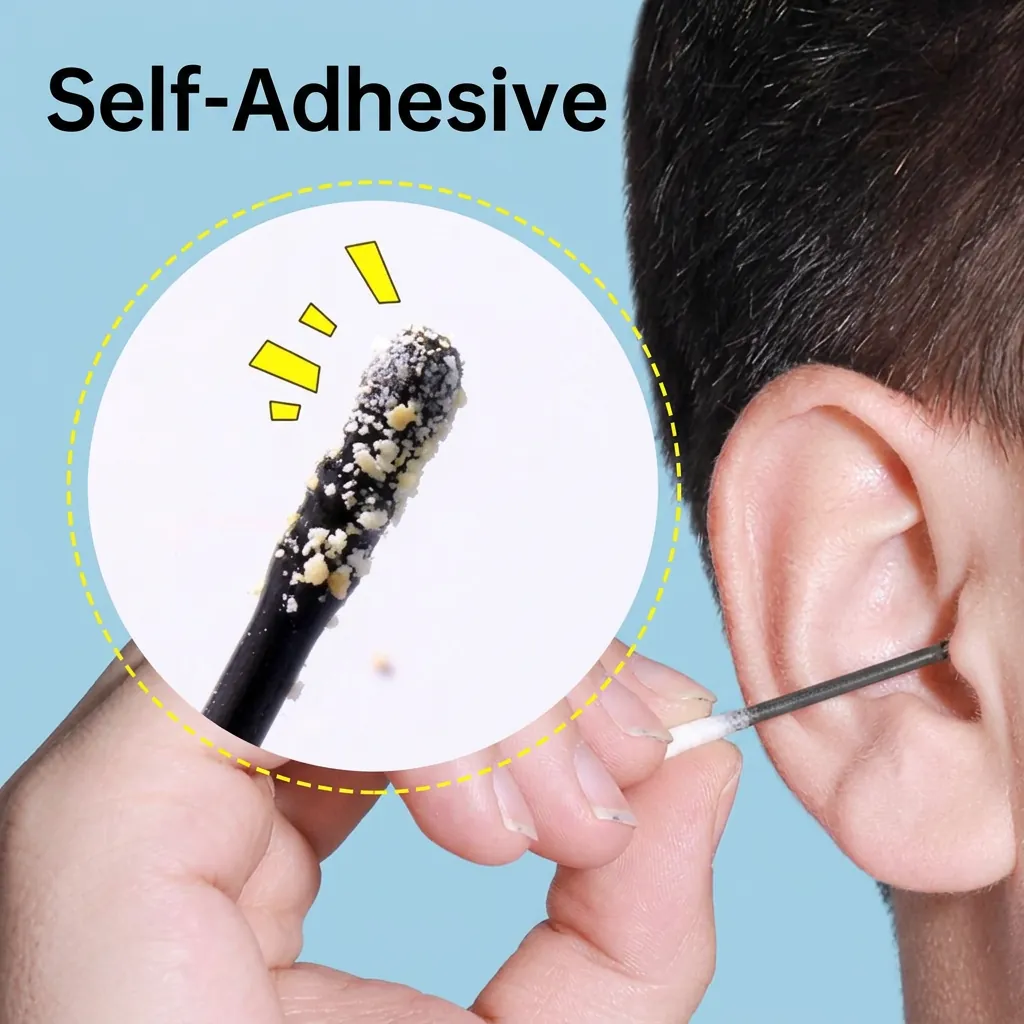 Adhesive Ear Wax Cleaner Sticky Ear Picks ABS Plastic Disposable Spiral Head Earwax Removal Stick For Adult Baby