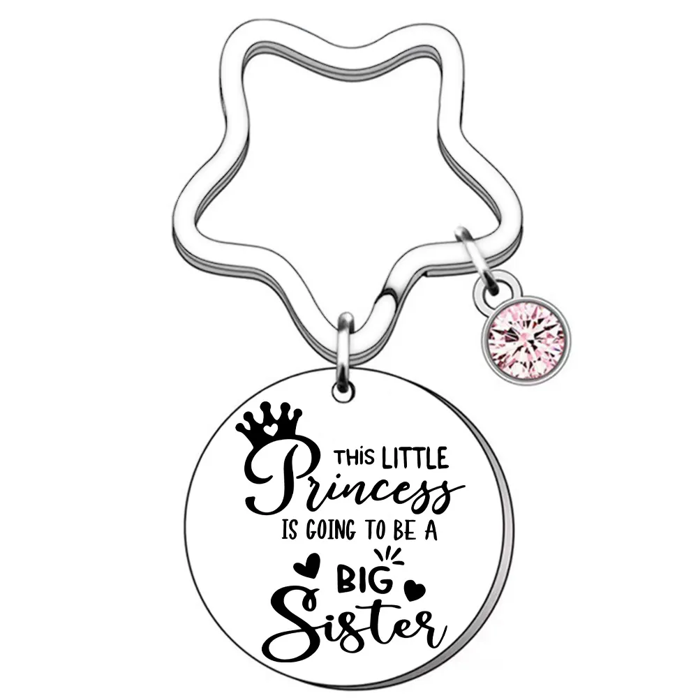 Porte-clés Gravé En Acier Inoxydable Breloque Papillon Cœur Étoile Cadeau Inspirant Sœur Amie