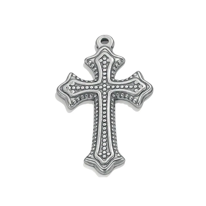 Retro Stainless Steel Cross Pendant Necklace For Men Women Gothic Celtic Religious Vintage Artistic Jewelry Accessory