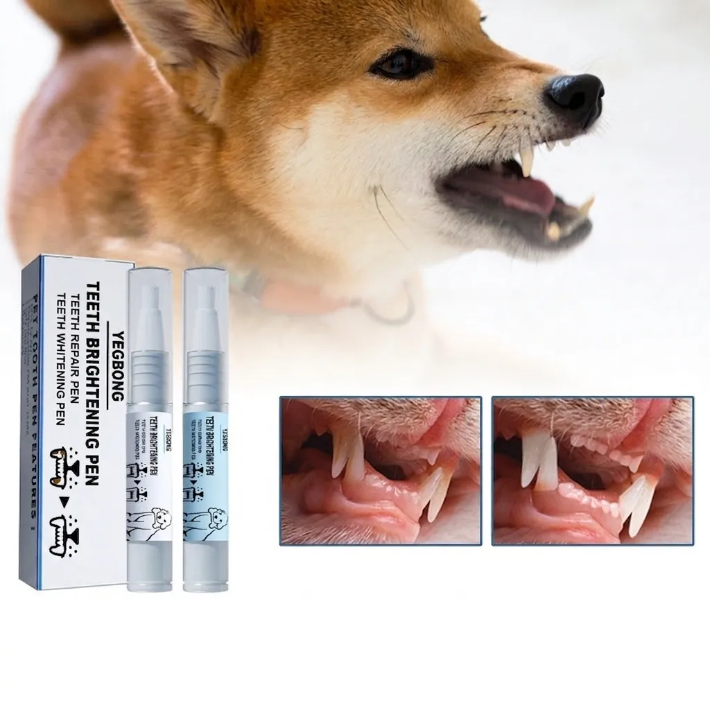 Pet Teeth Cleaning Whitening Pen Tartar Removal Tool Breath Freshener Portable Oral Care Gel For Dogs Cats