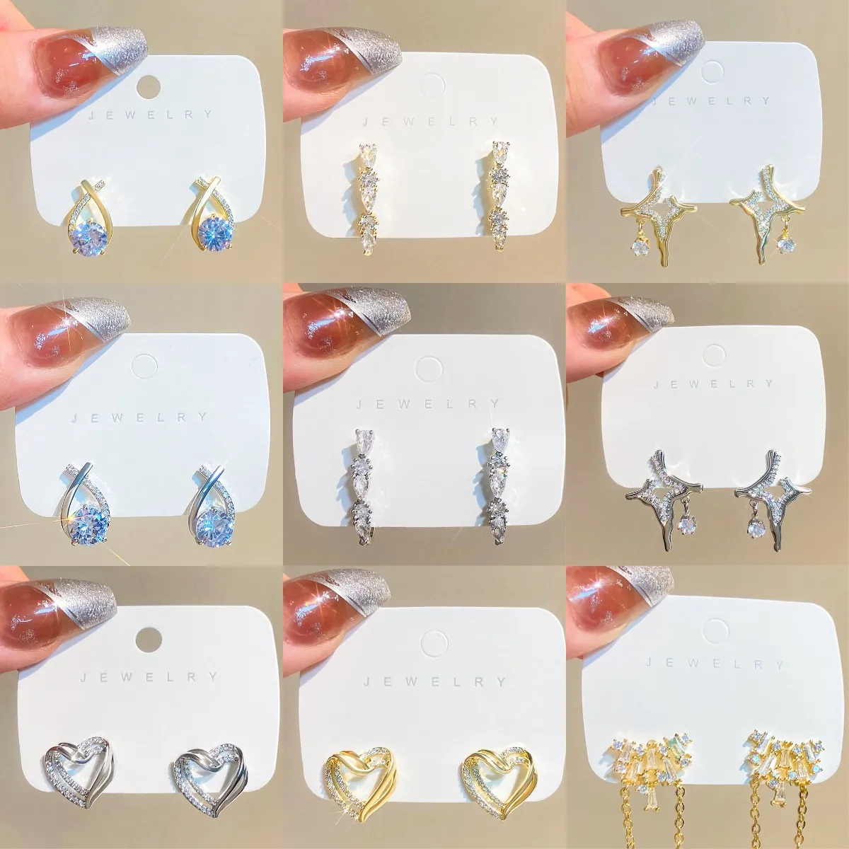 Elegant Tassel Dangle Earrings Alloy Rhinestone Artificial Pearl Bow Butterfly Star Heart With Silver Earring Post Women Fashion