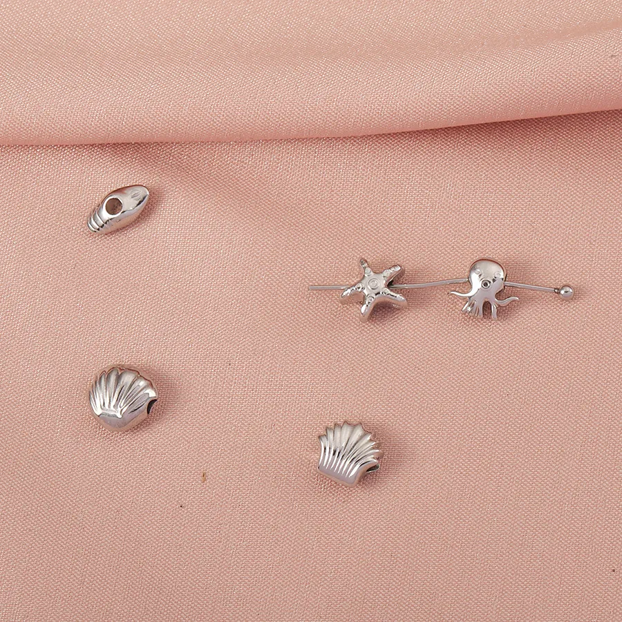 Roestvrijstalen Oceaan Dier Bedeltjes Zeester Octopus Schelp Kralen Voor DIY Sieraden Maken