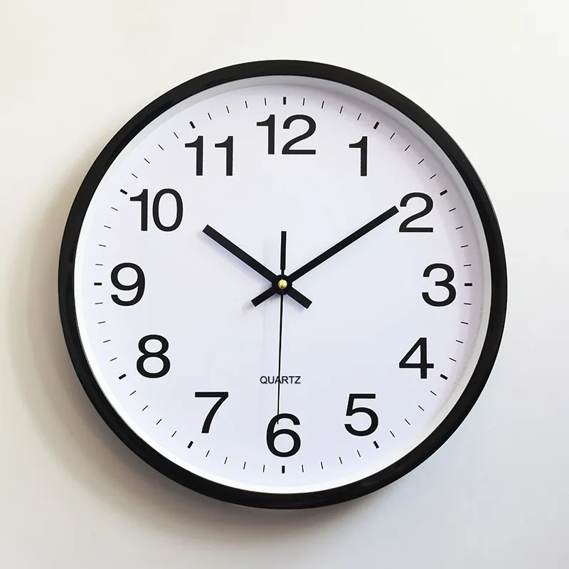 Modern Round Wall Clock Quartz Movement Silent Plastic Minimalist Home Decor For Living Room Bedroom Office