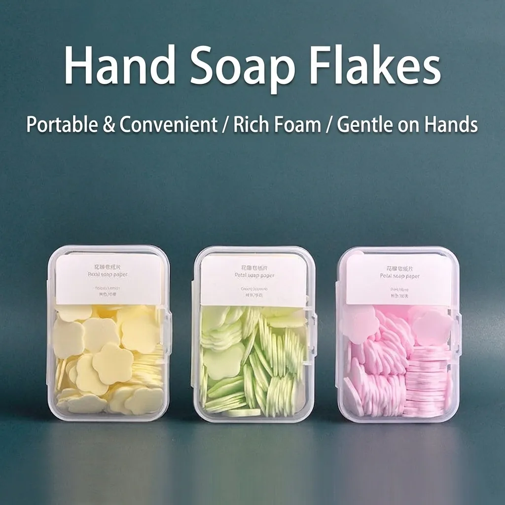 Portable Petal Soap Paper Sheets Disposable Mini Hand Washing Slices With Box For Travel Camping Outdoor
