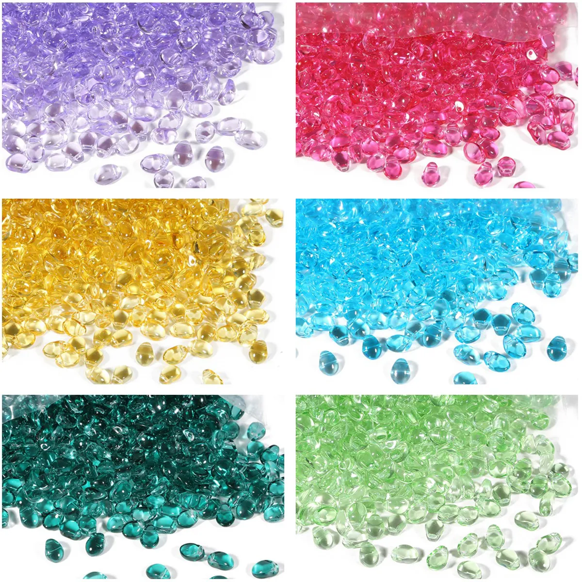Tulip Petal Shaped Glass Loose Beads Irregular Moon Glaze DIY Accessories For Hairpin Jewelry Making Colorful Gradient