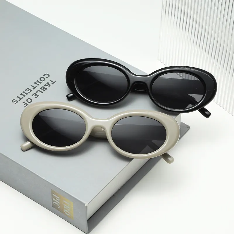 Cat Eye Sunglasses Retro Plastic Frame PC Lens UV400 Protection Small Frame Rivet Trendy Eyewear For Women Men Vacation