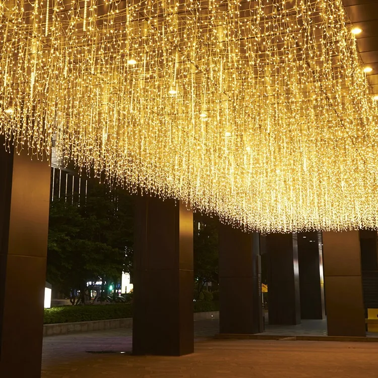 Tenda Luminosa A LED Impermeabile Ghiacciolo Cascata Luci Fatate Per Natale Esterno Matrimonio Festa Decorazione